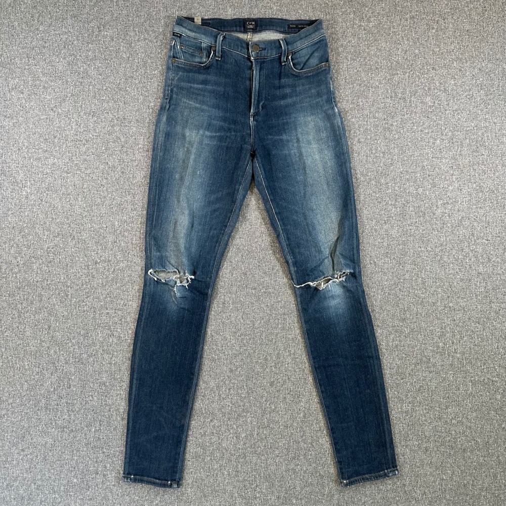 Citizens of‎ Humanity Rocket High Rise Skinny Jeans Blue Distressed Womens Sz 27